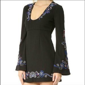 Free People Embroidered Bell Sleeve Dress